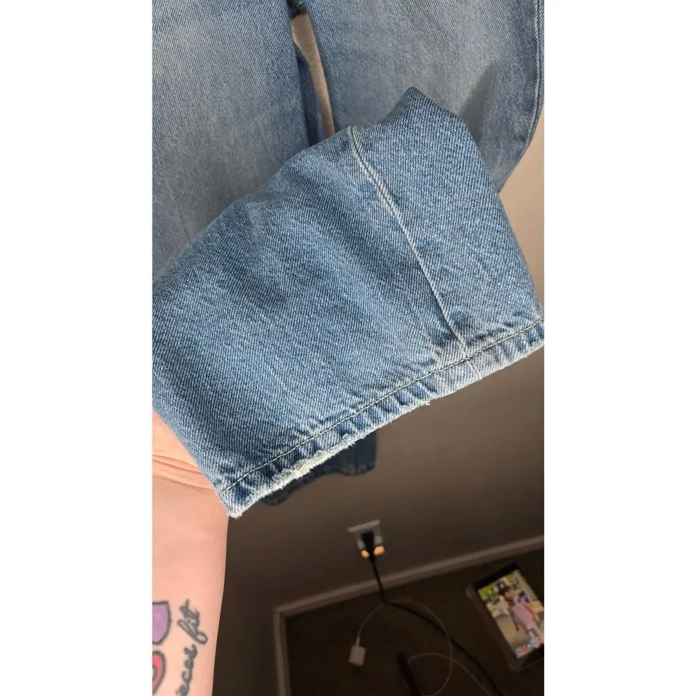 ZARA Kid’s Faded Wide Leg Blue Jeans Size 11-12Y